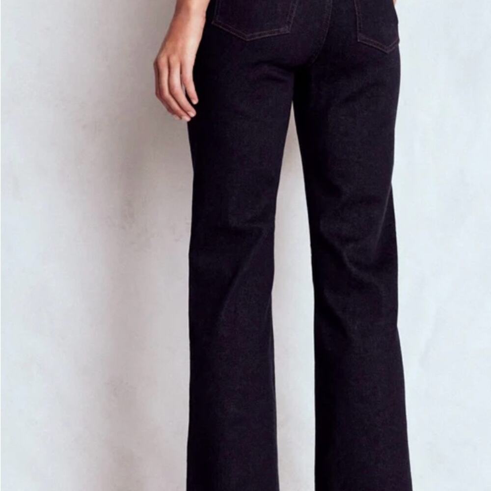 Boden Denim Women's Dark Wash Sz 4R Flare Jeans High Waisted 70’s Retro Classic